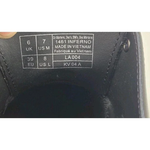 Dr. Martens 1461 INFERNO Arcadia 3-Eye Shoes Black Silver Flames Unisex Sz US 8 - Picture 11 of 11